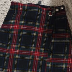 Alya Red and Black Plaid Mini Skirt